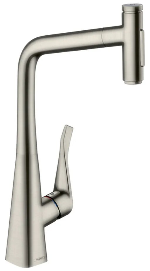 Hansgrohe M71, drezová batéria Metris Select s výsuvnou spŕškou, vzhľad nerezový, HAN-73820800