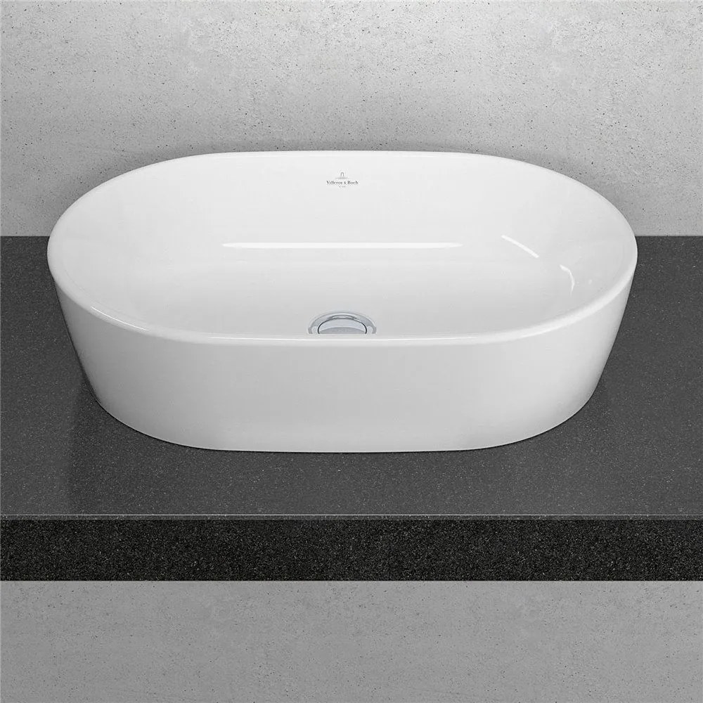 VILLEROY &amp; BOCH Architectura oválne umývadlo na dosku bez otvoru, bez prepadu, 600 x 400 mm, biela alpská, 5A266101