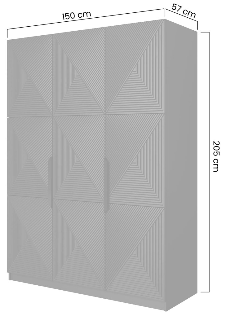 Skriňa Asha 150 cm - kašmírová