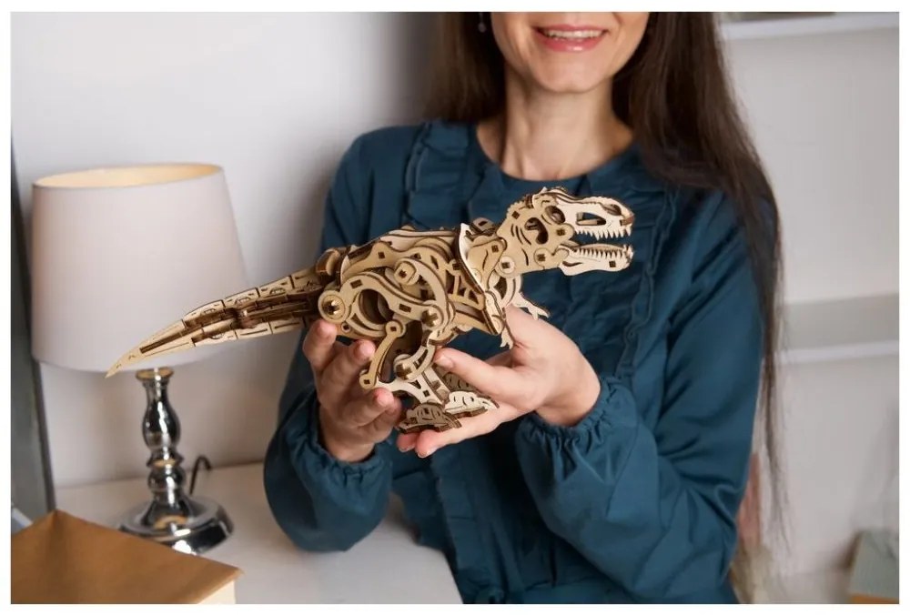 Ugears 3D drevené mechanické puzzle Tyranosaurus Rex