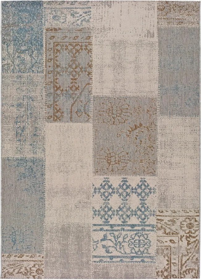 Modro-béžový koberec vhodný aj do exteriéru Universal Bilma Blue, 80 × 150 cm