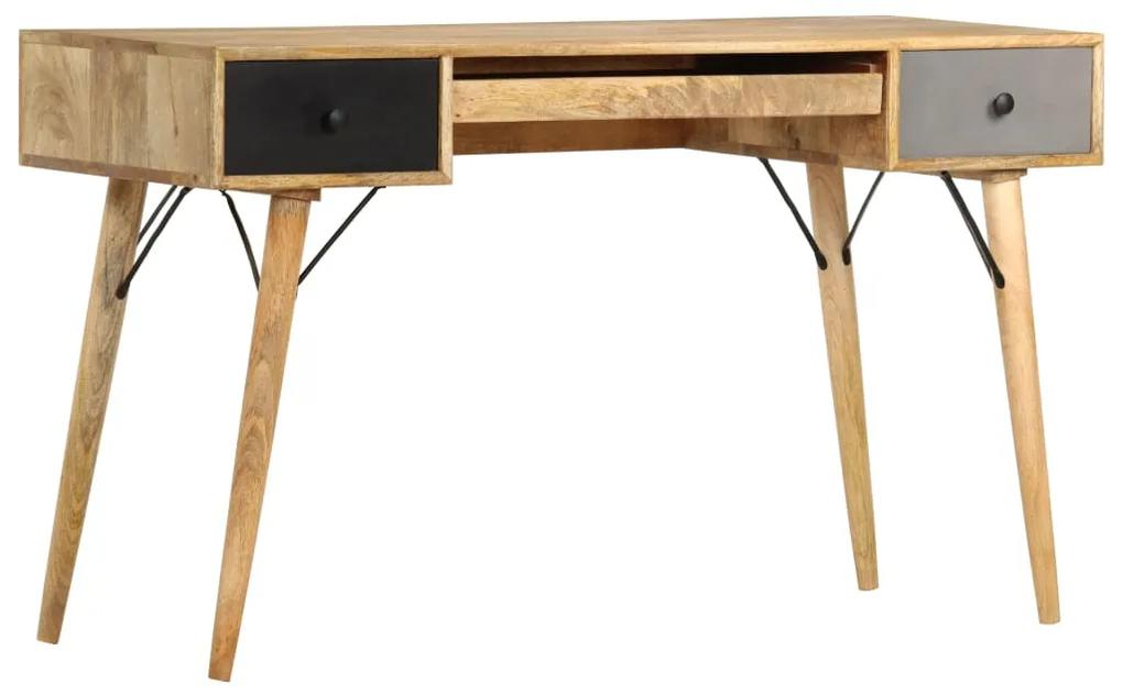 vidaXL Stôl so zásuvkami 130x50x80 cm masívne mangovníkové drevo