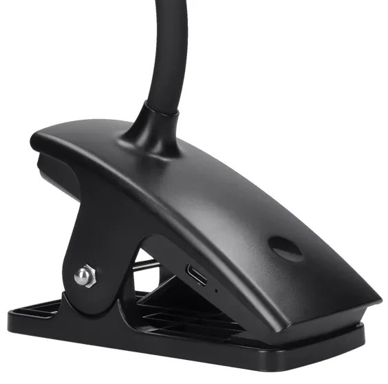 Solight WO3001-B-LED Stm. flexib. lampa s klipom LED/2W/5V 3000/4000/6500K čierna