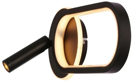 LED Nástenné svietidlo MONET LED/13W/230V + LED/2W 3000/4000/6000K čierna