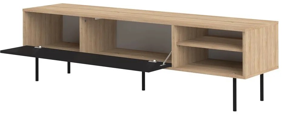 TV stolík v dekore duba v čierno-prírodnej farbe 165x40 cm Ampère – TemaHome