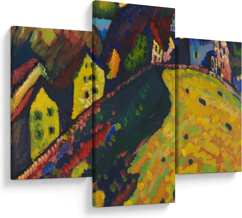 Obraz - Vasily Kandinsky, Houses at Murnau, reprodukcia (90x60 cm)