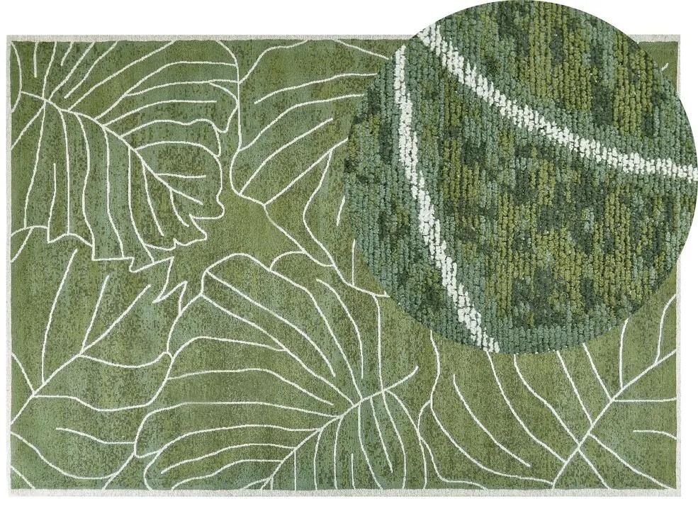 Bavlnený koberec 140 x 200 cm zelený SARMIN Beliani