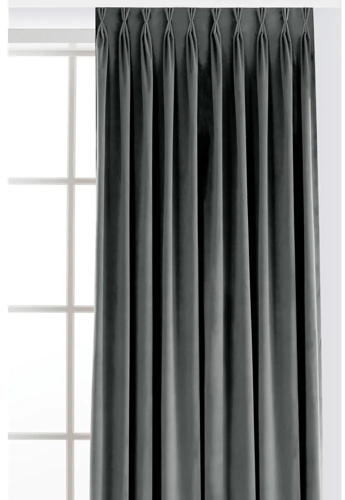 Tmavosivý zamatový dimout záves 400x300 cm Velto – Filumi