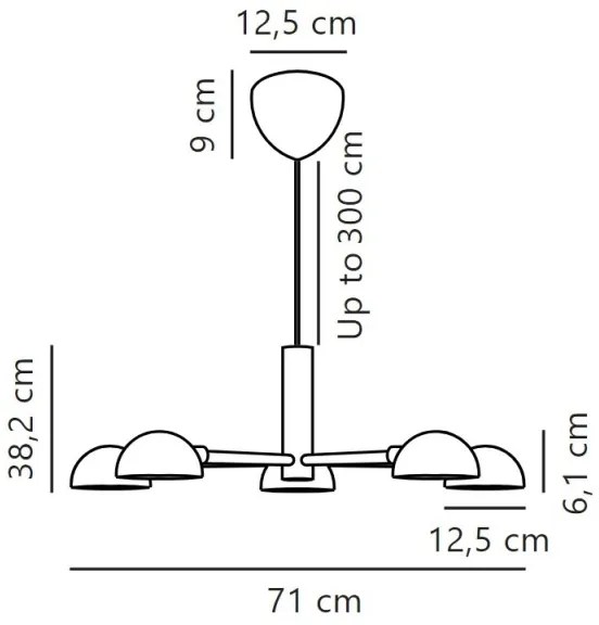 DFTP by Nordlux - Luster na lanku NOMI 5xE14/8W/230V čierna