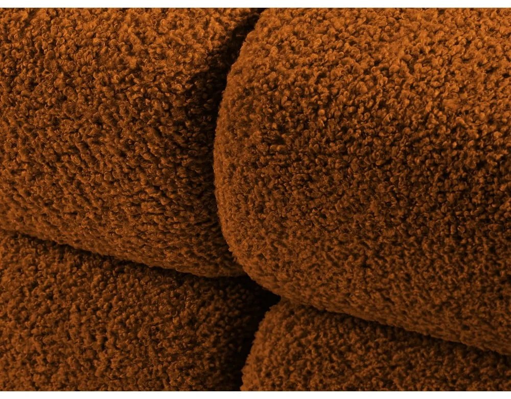 Oranžový modul pohovky z textílie bouclé (pravý roh) Bellis – Micadoni Home