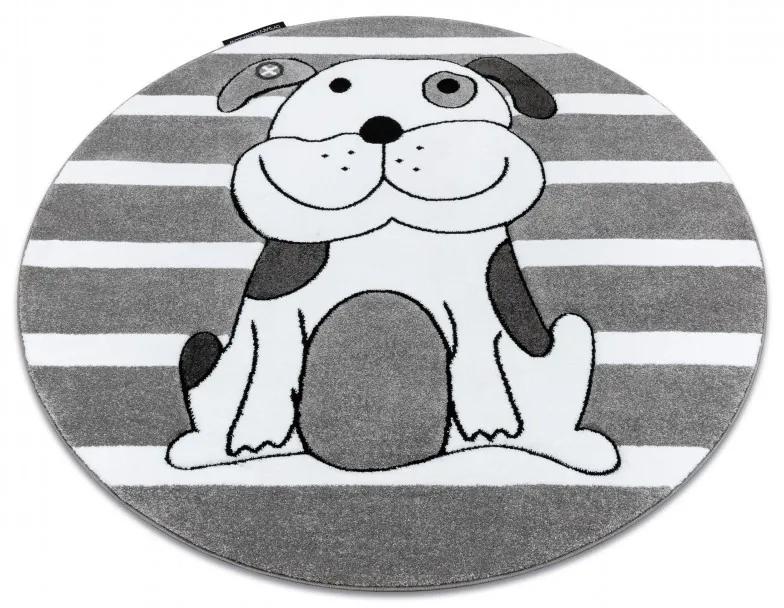 Dywany Łuszczów Detský kusový koberec Petit Puppy grey kruh - 140x140 (priemer) kruh cm