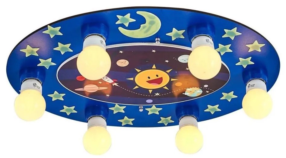 Detské stropné svietidlo LUCCA 6xE27/24W/230V modré