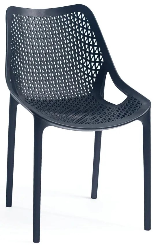 Čierna plastová záhradná stolička Bilros - Rojaplast