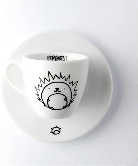 Hrnček na espresso s tanierikom FOR.REST Design Hedgehog, 100 ml