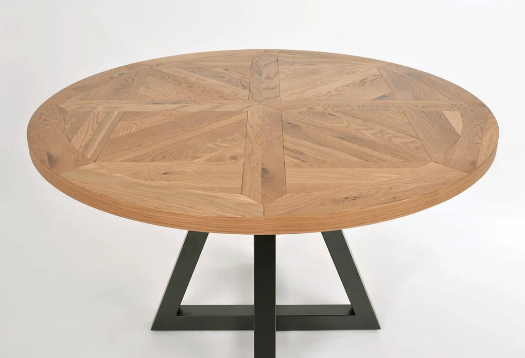Jedálenský stôl Indus 125 cm z masívu dub prírodný/grafit