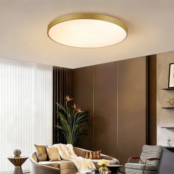 Immax NEO 07311L-LED Stmievateľné stropné svietidlo SEMPLICI 96W/230V priemer 80 cm Wi-Fi Tuya zlaté + diaľkové ovládanie