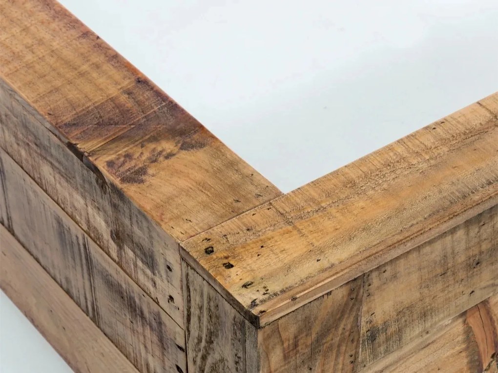 furniture-nabytek.cz - Masívna posteľ Havelock z recyklovanej borovice, lakovaná, hnedá