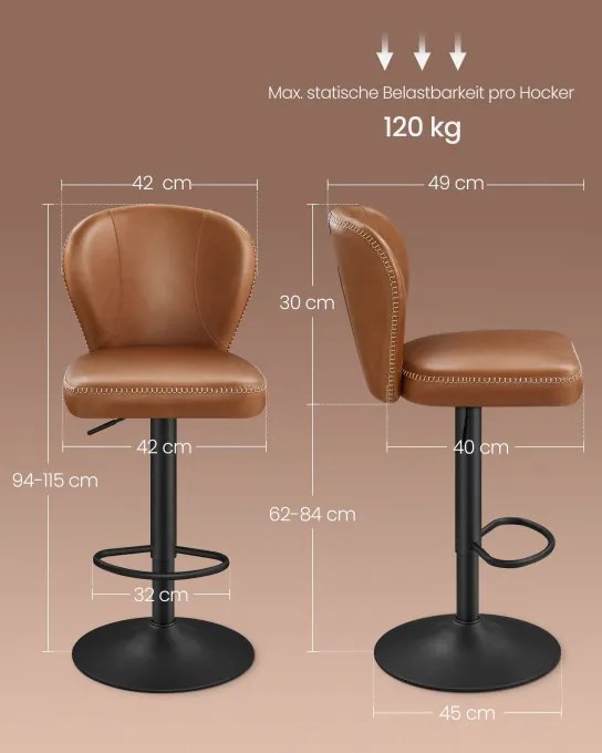 Set dvoch barových stoličiek LJB097K01