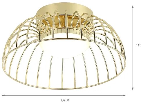 LED stropné svietidlo BETSY LED/12W/230V pr. 25 cm zlaté