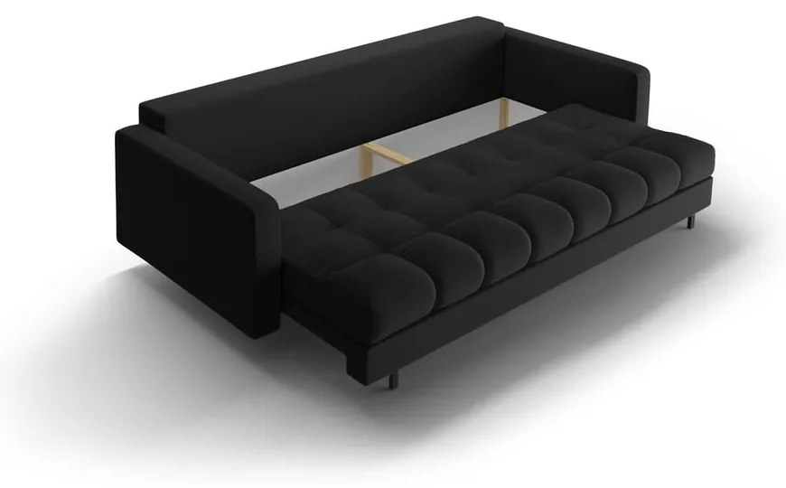 Čierna rozkladacia/s úložným priestorom pohovka 222 cm Bali – Cosmopolitan Design