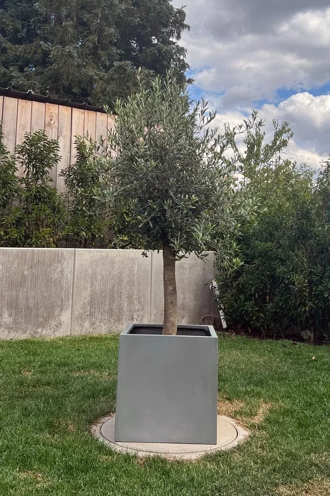 Kvetináč BLOCK, sklolaminát, 45x45x45 cm, betón design