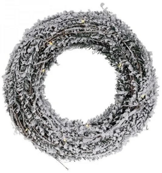 Veniec s námrazou a LED časovačom 30 cm