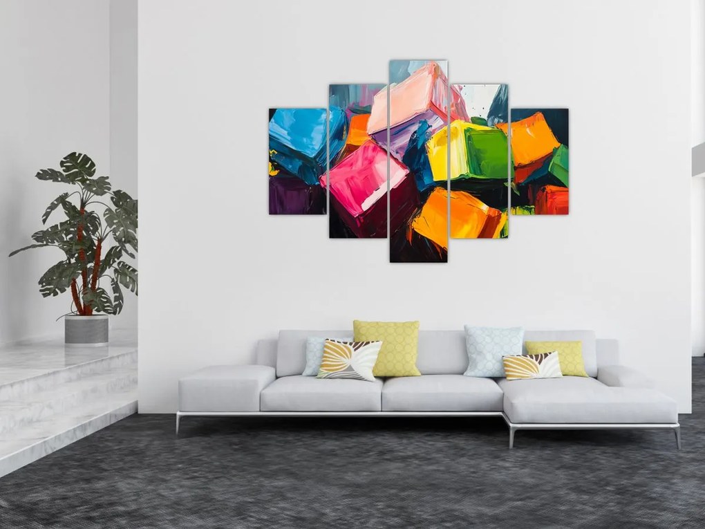 Obraz - Farebné kocky (150x105 cm)
