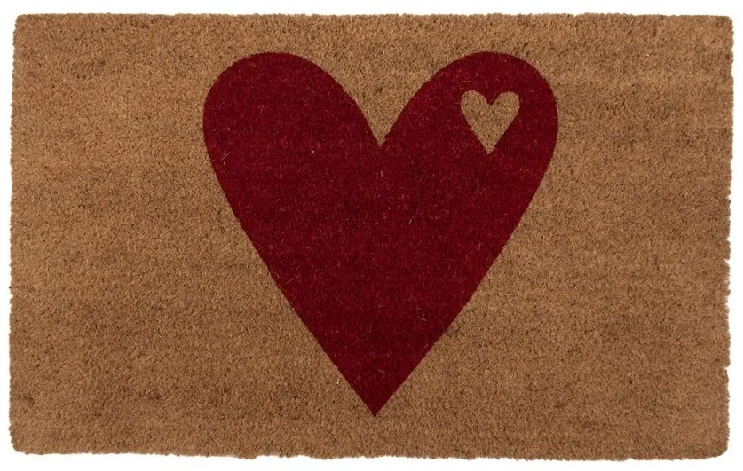 Kokosová rohožka s motívom veľkého srdca - 75*45*1 cm