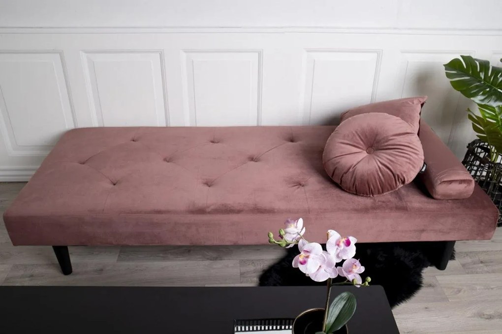 Dizajnová pohovka Paola, ružový zamat