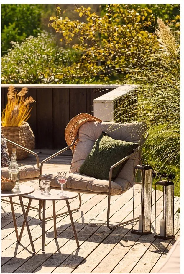 Béžová čalúnená záhradná lounge súprava pre 4 osoby Nilo – House Nordic