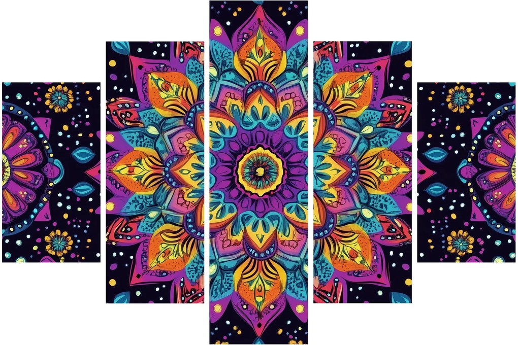 Obraz - Kaleidoskopická mandala (150x105 cm)