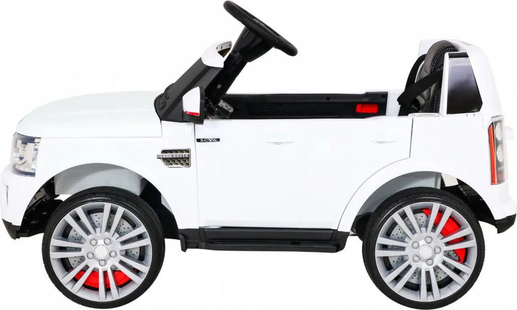 Ramiz Land Rover Discovery Elektrické auto pre deti Biele SUV + diaľkové ovládanie