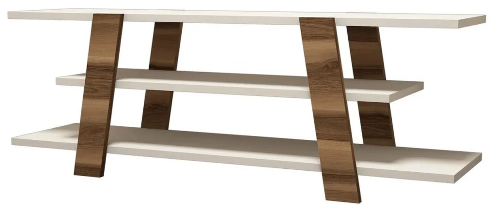 TV stolík Kvet 120 cm krémový/orech