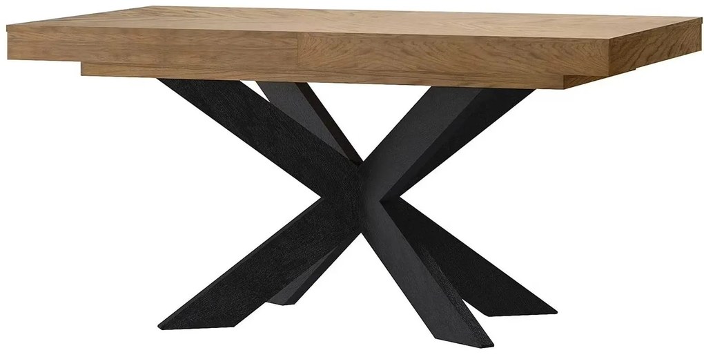 Jídelní rozkládací stůl Cozy 39 z masivu 160/210 cm dub Rustikal/černý