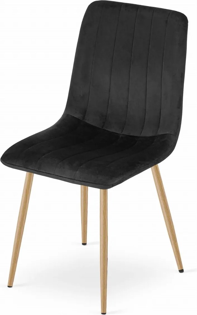 Čierna zamatová stolička LAVA