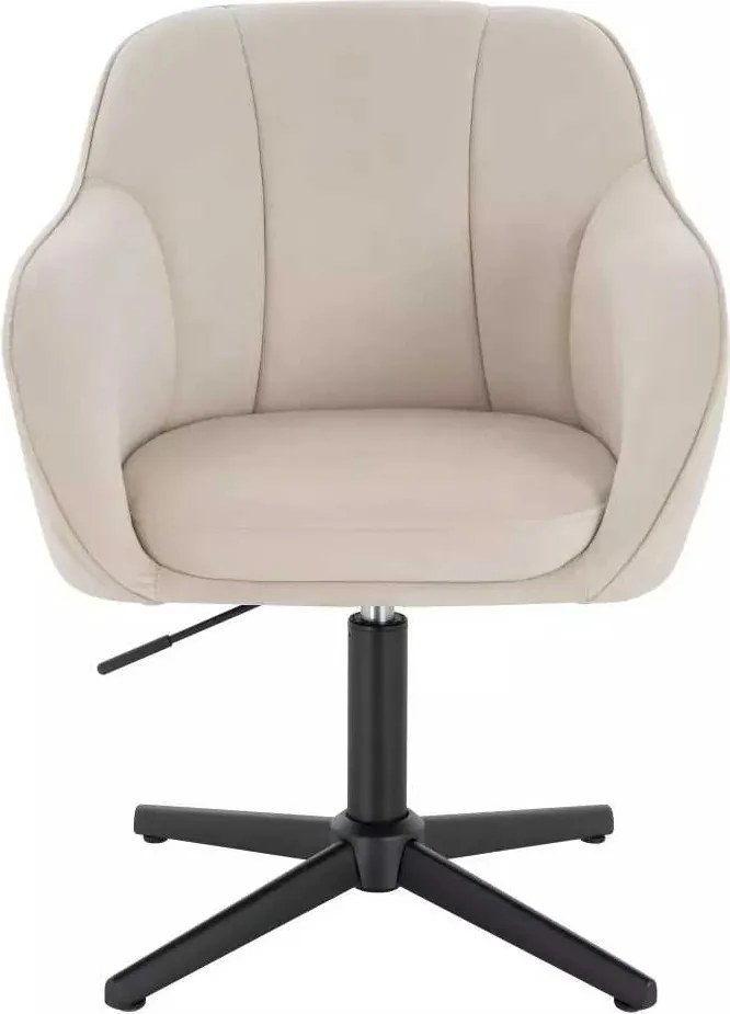 LuxuryForm DESIGN Stolička AVOLA VELUR na čiernom kríži - krémová