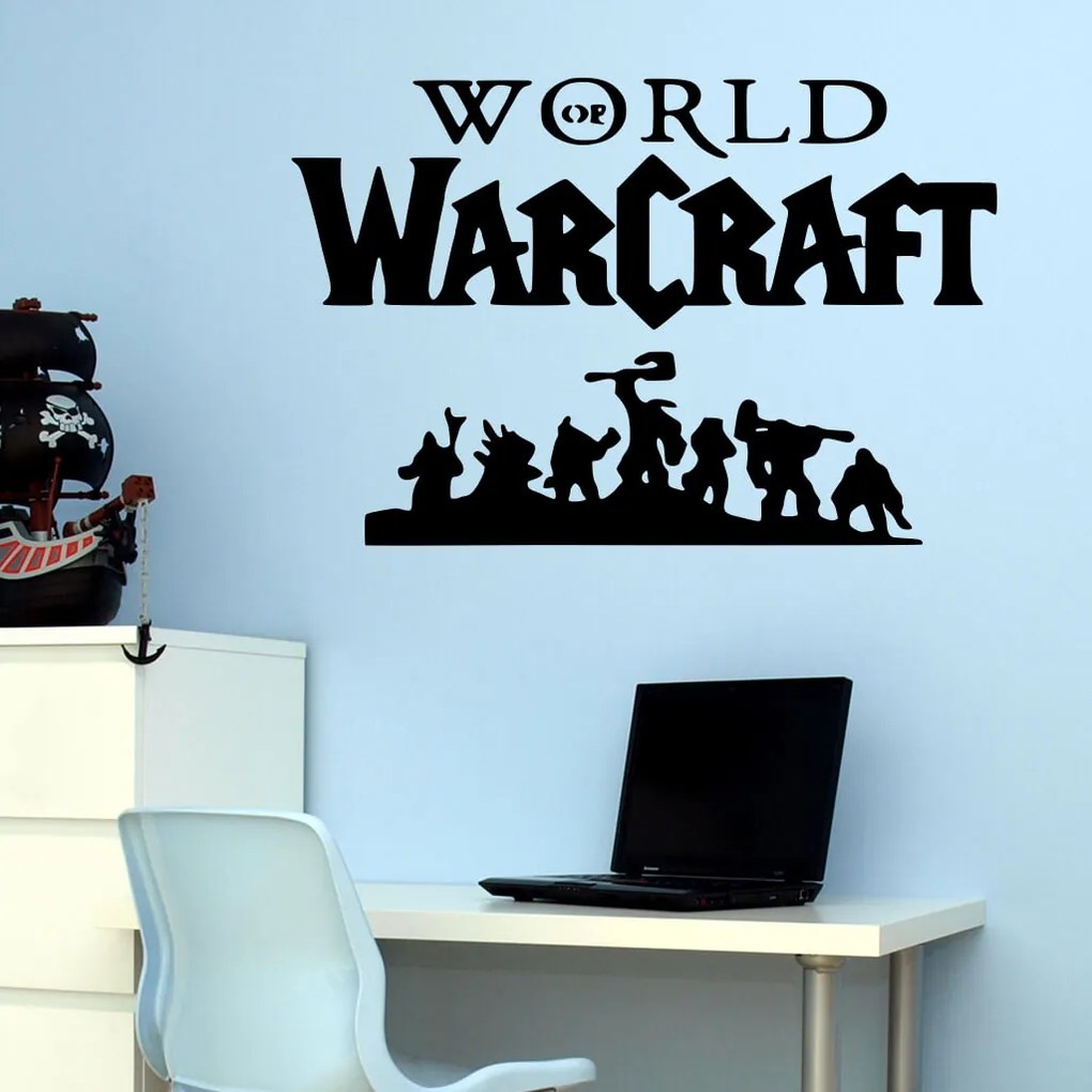 Veselá Stena Samolepka na stenu na stenu World of Warcraft Farba: černá