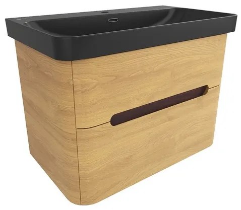 Kúpeľňová skrinka s umývadlom SAT Fusion 77,5x53x45 cm dub medový mat SATFUSION280DMBKM, 1 ks