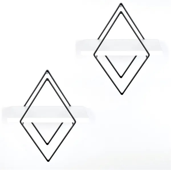 SADA 2x Nástenná polica biela