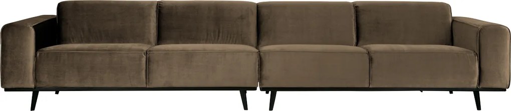 BePureHome Statement XL 372 cm veľká zamatová sedačka - Sivohnedá