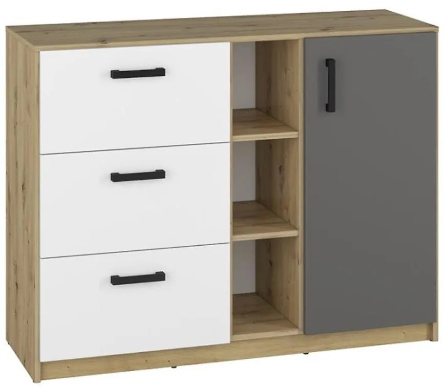 Komoda 120 Fini 06 dub artisan/biela/antracit