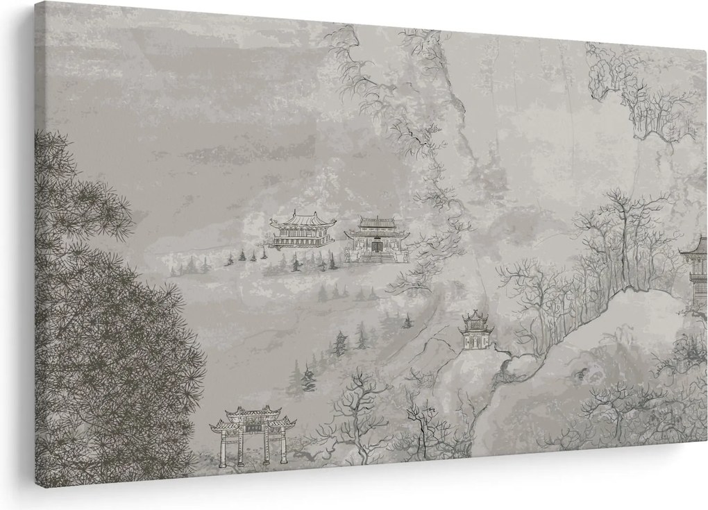 Obraz - Čínska krajina (90x60 cm)