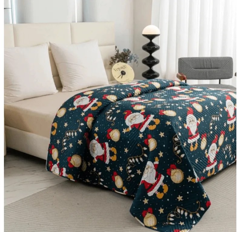 Prehoz na posteľ SANTA, modrý Rozmer: 220 x 240 cm