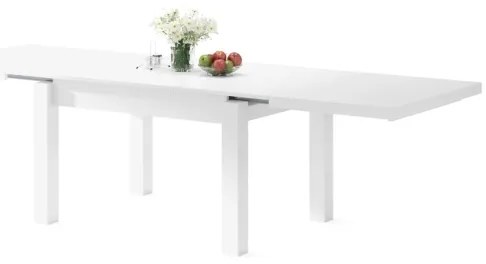 Rozkladací jedálenský stôl RALF biely pre 12 osôb