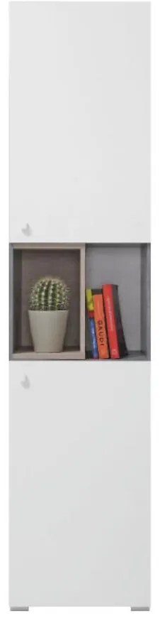 Regál Sigma betón/biela/dub  45 SI5