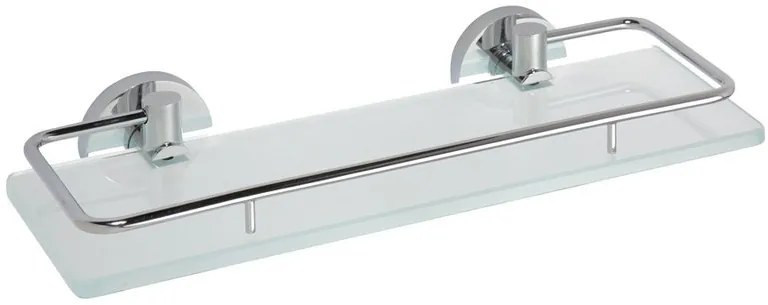 Sapho Sapho, X-ROUND E polička sklenená s výklopnou hrazdou 300x130mm, chróm, XR607
