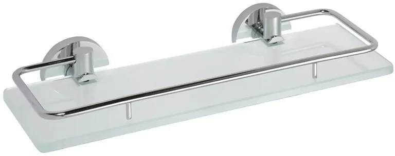 Sapho Sapho, X-ROUND E polička sklenená s výklopnou hrazdou 300x130mm, chróm, XR607