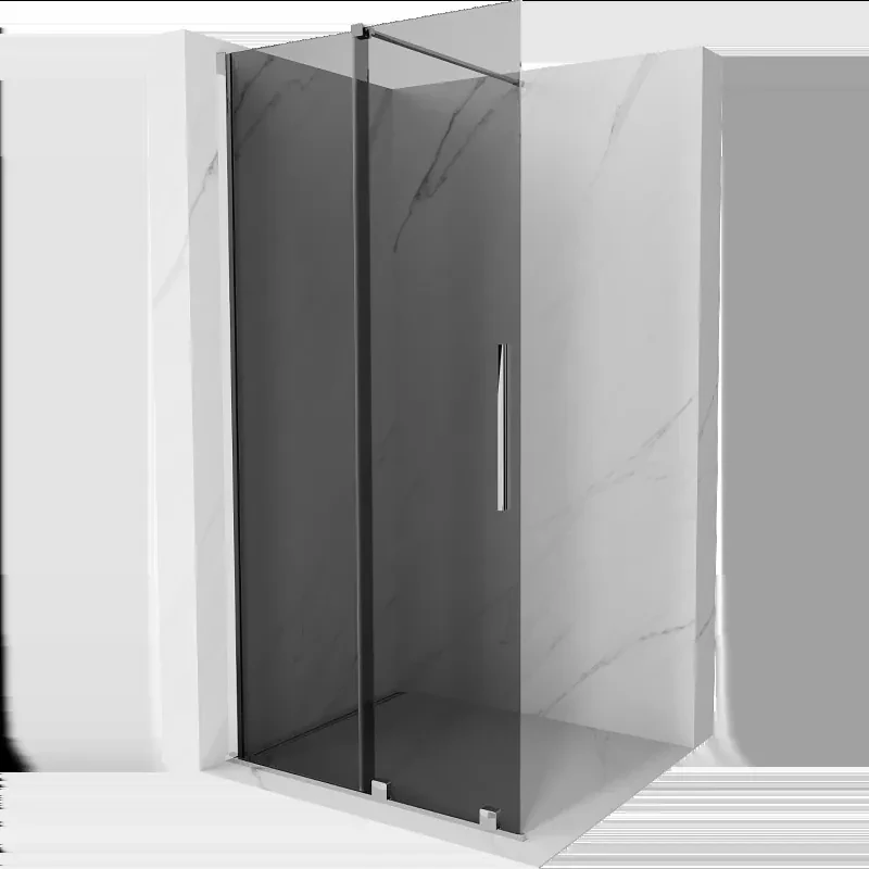 Mexen Velar sprchová stena posuvná Walk-in 100 x 200 cm, grafit 8 mm, chróm - 871-100-000-43-01