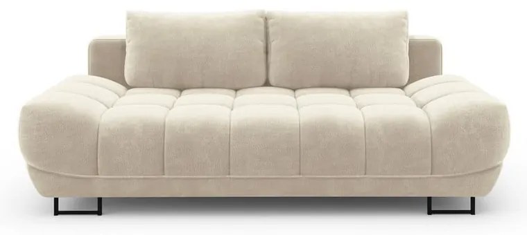 Béžová trojmiestna rozkladacia pohovka so zamatovým poťahom Windsor & Co Sofas Cirrus