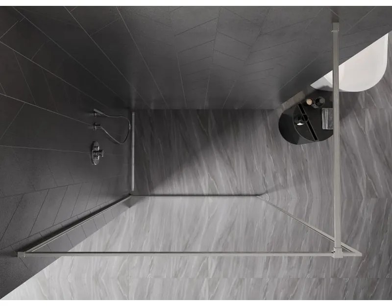 Mexen Kioto-XF, sprchová zástena s rámom 130 x 202 cm, 10mm číre sklo, oceľový profil, 800-130-104-97-00-X